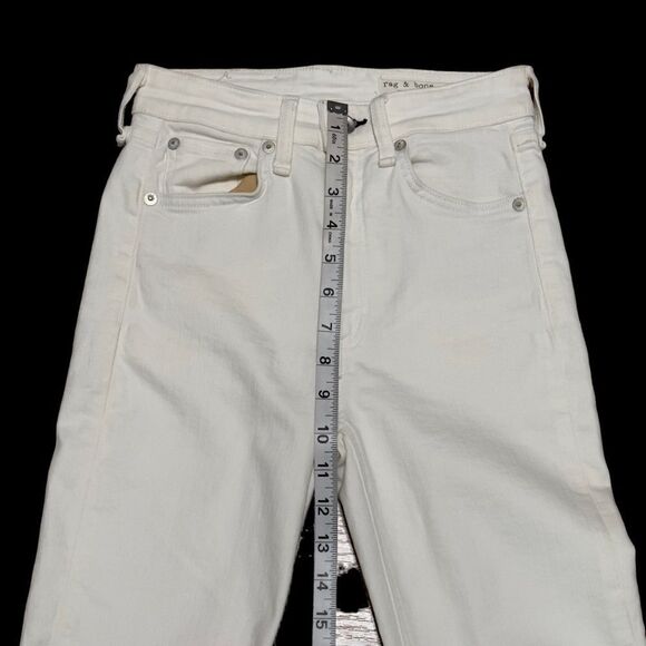 rag & bone Nina High Rise Ankle Skinny Jeans White Size 24 - Picture 9 of 14